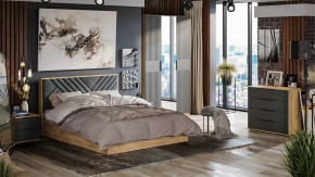 Спальный гарнитур «Хилтон» №1 Дуб Крафт золотой, Графит матовый в Лангепасе - langepas.mebel-tymen.ru | фото