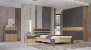 Спальный гарнитур Ленора Дуб вотан/Графит в Лангепасе - langepas.mebel-tymen.ru | фото