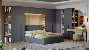 Спальный гарнитур «Порто» №3 Яблоня Беллуно, Графит софт, Велюр Confetti Stone в Лангепасе - langepas.mebel-tymen.ru | фото