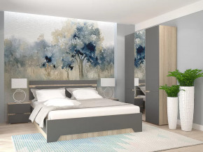 Спальный гарнитур с 3-х створчатым шкафом Анталия Сонома-Графит софт в Лангепасе - langepas.mebel-tymen.ru | фото