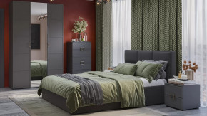 Спальный гарнитур «Стелла» №3 Серый вулкан, Фон серый, Велюр Графит в Лангепасе - langepas.mebel-tymen.ru | фото