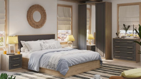 Спальный гарнитур «Сэнди» №3 Вяз благородный, Серый вулкан, Велюр Графит в Лангепасе - langepas.mebel-tymen.ru | фото