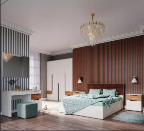 Спальня №1 ЛИЛЛЬ, ЛДСП Дуб крафт белый/Дуб крафт табачный в Лангепасе - langepas.mebel-tymen.ru | фото