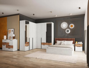 Спальня №2 Лилль Дуб крафт белый/дуб крафт табачный в Лангепасе - langepas.mebel-tymen.ru | фото