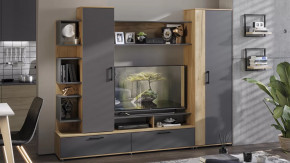 Стенка «Дакота» Дуб Крафт золотой, Антрацит в Лангепасе - langepas.mebel-tymen.ru | фото