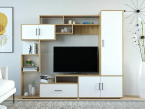 Стенка Пекин Белый-Крафт Золотой в Лангепасе - langepas.mebel-tymen.ru | фото