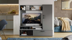 Стенка «Сиена» Графит Серый в Лангепасе - langepas.mebel-tymen.ru | фото