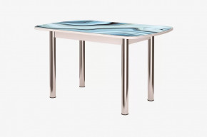 Стол Бостон 2, фотопечать Агат, белый/хром в Лангепасе - langepas.mebel-tymen.ru | фото