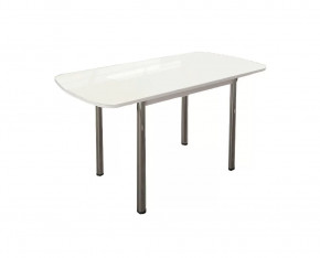 Стол Бостон-3 раздвижной, белый глянец, хром брифинг в Лангепасе - langepas.mebel-tymen.ru | фото