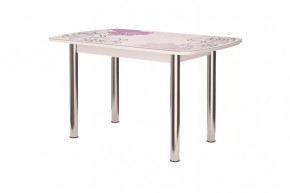 Стол Бостон-3 раздвижной, виолет, фотопечать/хром брифинг в Лангепасе - langepas.mebel-tymen.ru | фото