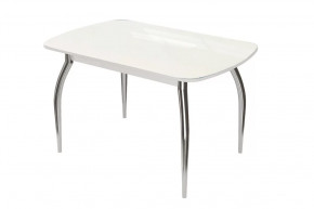 Стол Бостон, белый глянец/белый/хром триумф в Лангепасе - langepas.mebel-tymen.ru | фото
