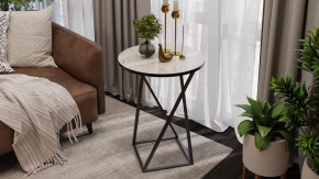 Стол журнальный ДП 1-03-05 исп. 2 Черный/Стекло с рисунком Песок в Лангепасе - langepas.mebel-tymen.ru | фото