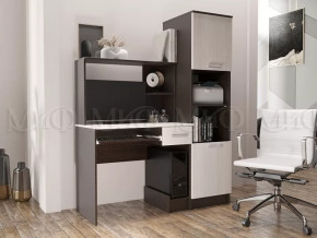 Стол компьютерный №3 с пеналом Дуб беленый/Дуб венге в Лангепасе - langepas.mebel-tymen.ru | фото