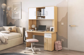 Стол компьютерный Лайт К2 дуб сонома/белый в Лангепасе - langepas.mebel-tymen.ru | фото