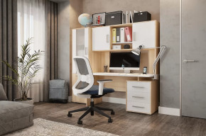 Стол компьютерный Лайт К3 дуб сонома/белый в Лангепасе - langepas.mebel-tymen.ru | фото