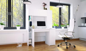 Стол компьютерный Тайм Белый в Лангепасе - langepas.mebel-tymen.ru | фото