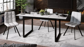 Стол обеденный «Маркус» Тип 1 Черный муар, Стекло белый мрамор в Лангепасе - langepas.mebel-tymen.ru | фото