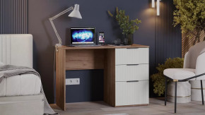 Стол письменный «Графит» Дуб Крафт Табачный, Холст Белый в Лангепасе - langepas.mebel-tymen.ru | фото