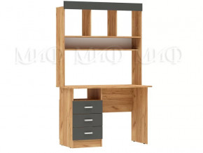 Стол письменный Мартина ЛДСП с надстройкой Графит, Дуб крафт в Лангепасе - langepas.mebel-tymen.ru | фото