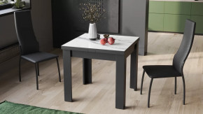 Стол раздвижной «Хьюстон» тип 1 Черный, Белый мрамор в Лангепасе - langepas.mebel-tymen.ru | фото