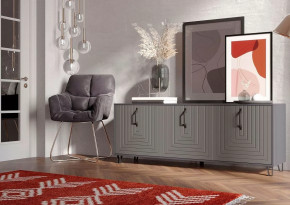 Тумба Квадро М-6, ЛДСП серый графит/МДФ софт графит в Лангепасе - langepas.mebel-tymen.ru | фото