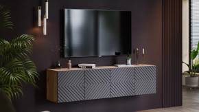 Тумба ТВ Танго Дуб крафт золотой/Холст вулкан в Лангепасе - langepas.mebel-tymen.ru | фото