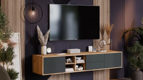 Тумба ТВ тип 5 Дуб Крафт золотой, Антрацит в Лангепасе - langepas.mebel-tymen.ru | фото