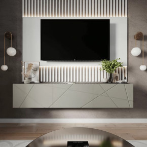 Тумба ТВМ-10 (без опор) (ш2000*г384*в400мм) ЛДСП Графит/ЛДСП Панакота в Лангепасе - langepas.mebel-tymen.ru | фото