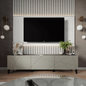 Тумба ТВМ-10 (с опорами) (ш2000*г384*в400мм) ЛДСП Графит/ЛДСП Панакота в Лангепасе - langepas.mebel-tymen.ru | фото