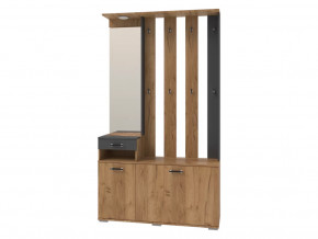 Вешалка с зеркалом Бостон Секция-7 Дуб Вотан/Антрацит в Лангепасе - langepas.mebel-tymen.ru | фото