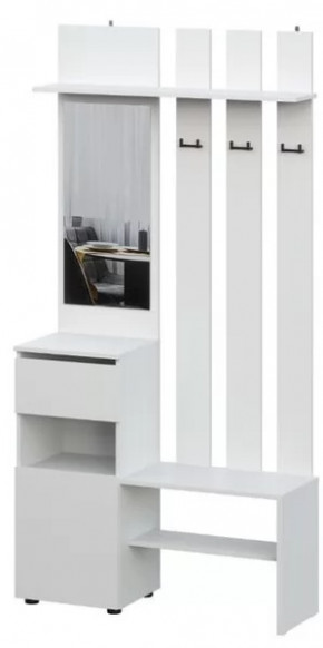 Вешалка с зеркалом Денвер SAFE Белый в Лангепасе - langepas.mebel-tymen.ru | фото